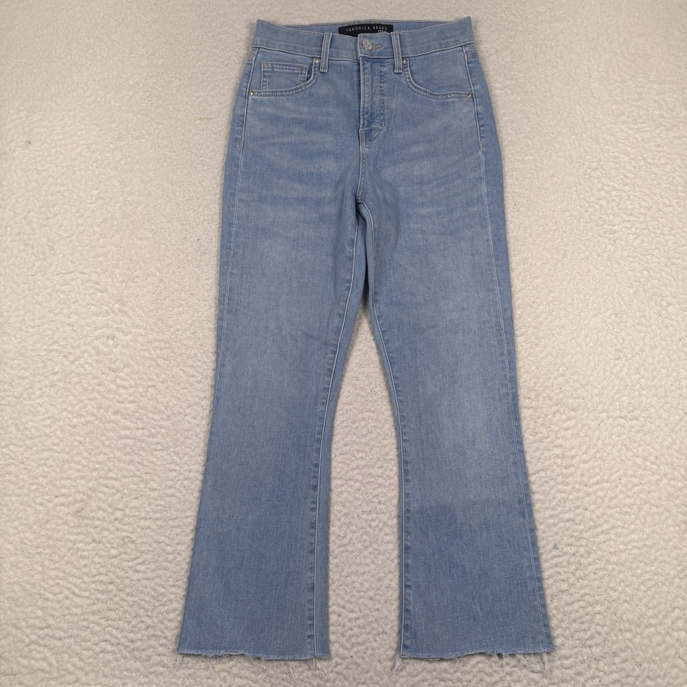Veronica Beard Carly Kick Flare Jeans Womens 24 High Rise Crop Denim In Bail Out